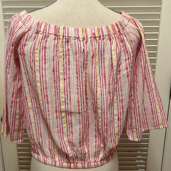 Michael Stars Johanna Striped Top in Magenta Multicolor, Size Medium - Picture 12 of 15